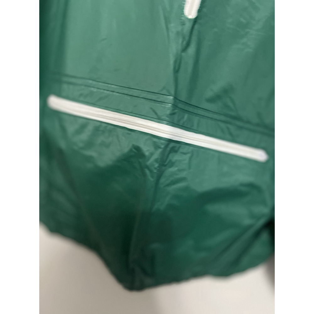 Vintage 90s PVC Women's Hood 1/2 Zip Rain Jacket Green Event Unisex Large - Picture 2 of 10